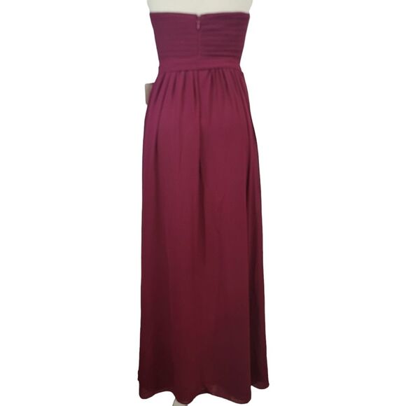 LULUS Be In Love NWT Strapless Pleated Chiffon Maxi Dress size S Bridesmaid - Picture 3 of 10